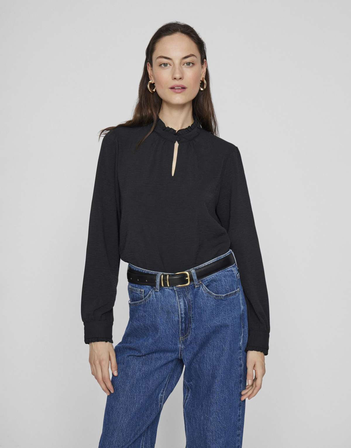 Vila Long sleeved top in black