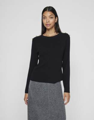 Vila Long sleeved top in black - view 1