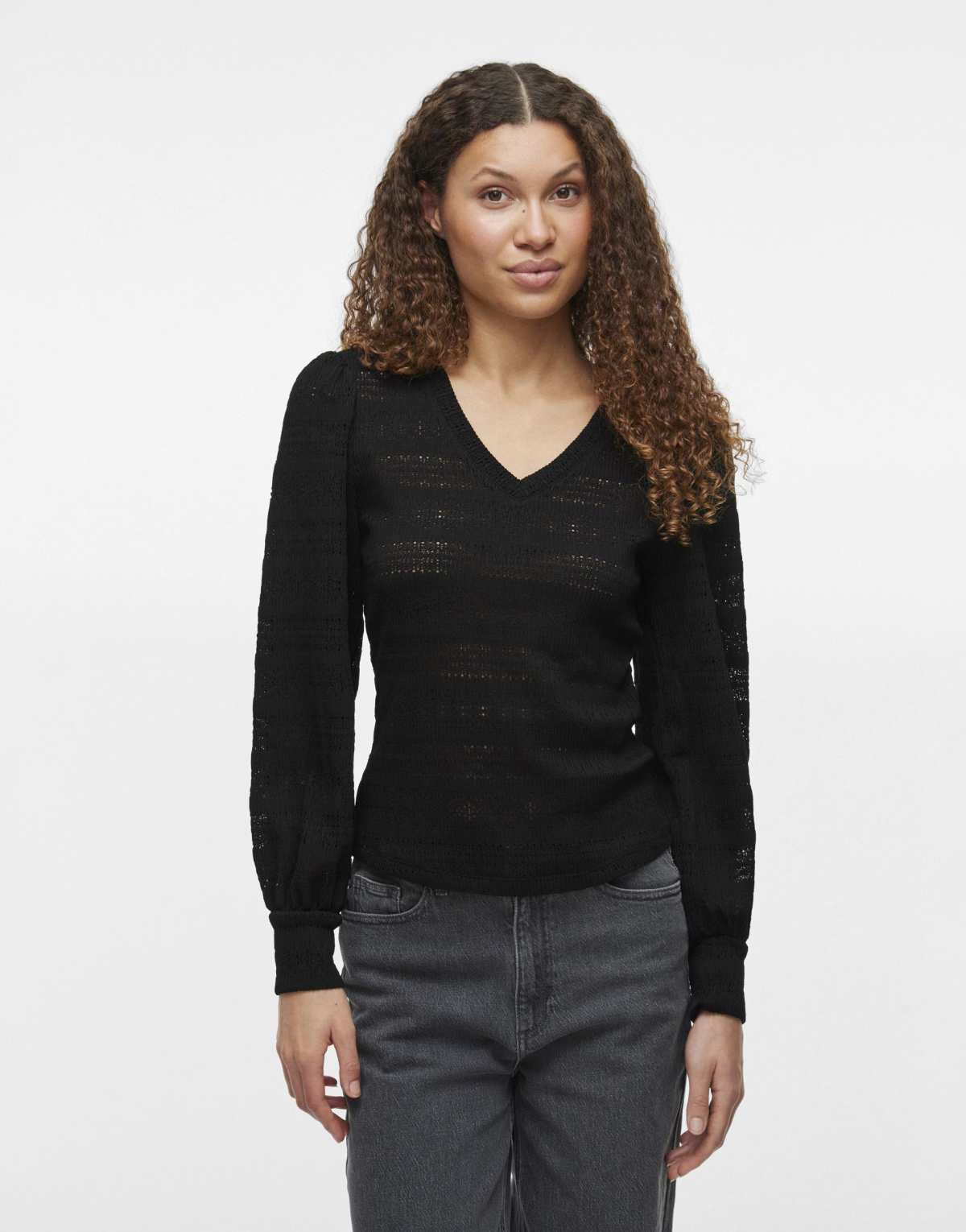 Vila Long sleeved top in black