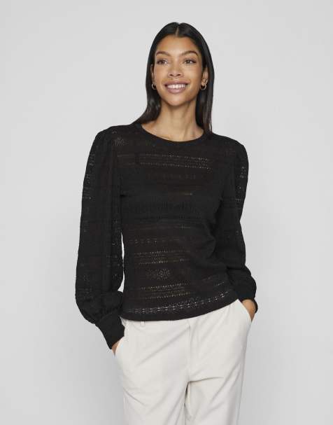 Vila Long sleeved top in black - view 1