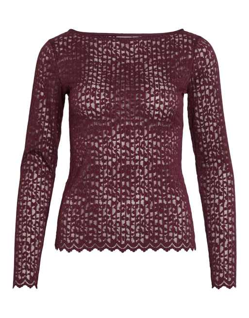 Vila Long sleeved top in fig, 5 of 6