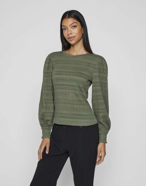 Vila Long sleeved top in green