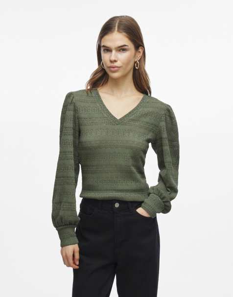 Vila Long sleeved top in laurel wreath - view 1