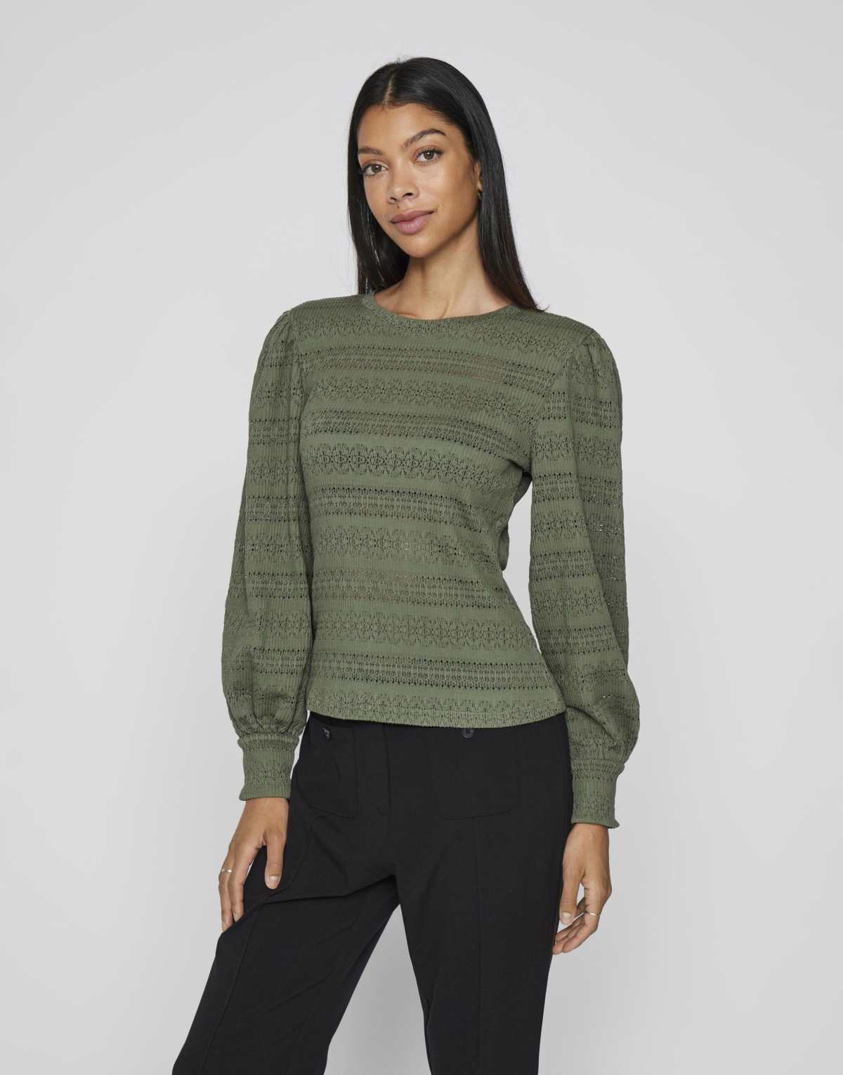 Vila Long sleeved top in laurel wreath