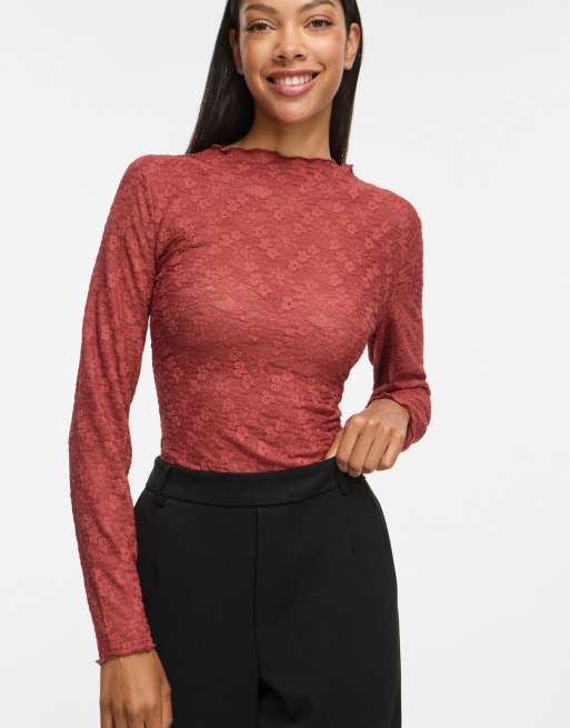 Vila Long sleeved top in marsala1, 4 of 7