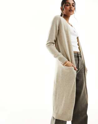 Mango longline cardigan in beige-Neutral, Compare