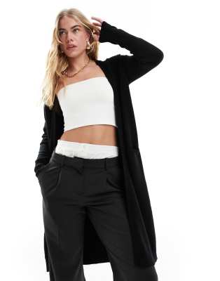 Vila Longline Cardigan In Black