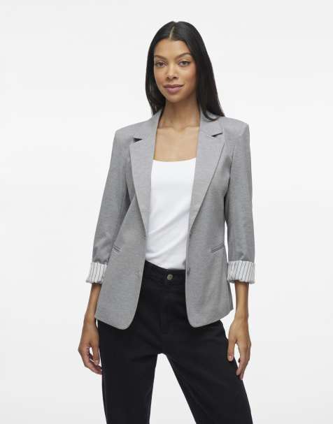 Vila - Lysegråmeleret blazer - view 1