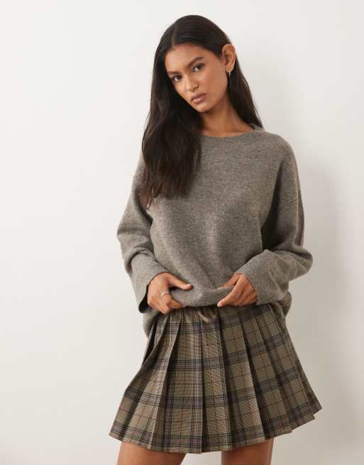 Vila - Maglione oversize lavorato a maglia color falco mélange, 1 di 4