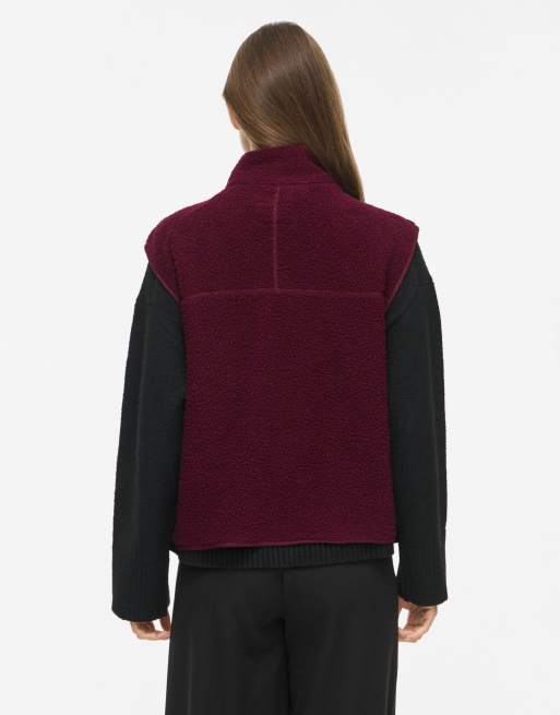 Vila Marlon teddy bodywarmer met hoge hals in paars, 2 van 7