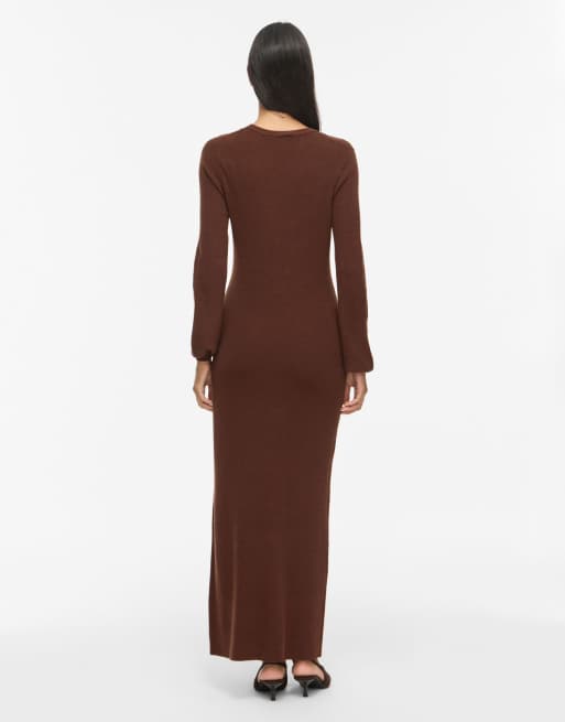 Vila Maxi dress in coffee bean1, 2 of 6
