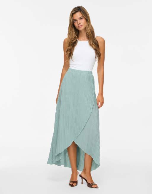 Vila Maxi skirt in blue surf1, 3 of 6