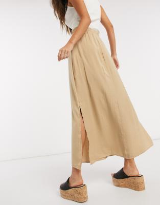 beige maxi skirt