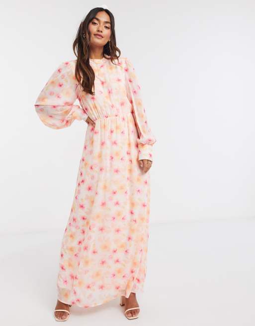 tea pink color maxi