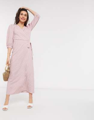 asos pink wrap dress