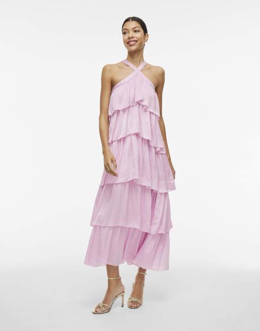 Vila – Maxikleid in charmantem Orchideenrosa