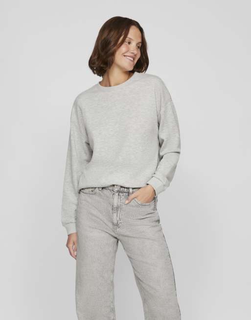Vila - Meleret lysegrå sweatshirt