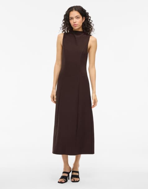 Vila Midi dress in coffee bean - view 1