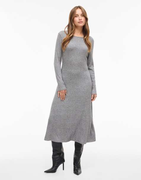 Vila Midi dress in dark grey melange - view 1