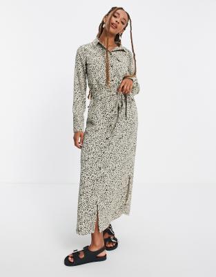 Vila - Midi-Hemdkleid mit Print-Neutral