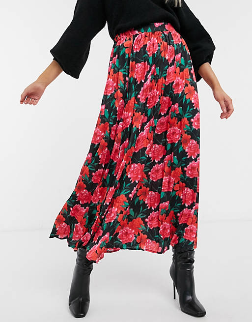 Skirts Vila midi skirt in floral print 