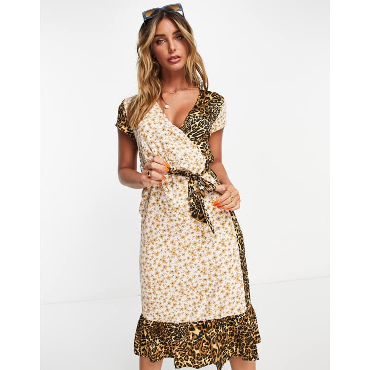 Leopard print wrap dress asos sale