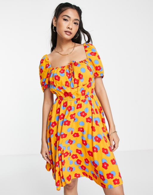 Orange shop retro dress