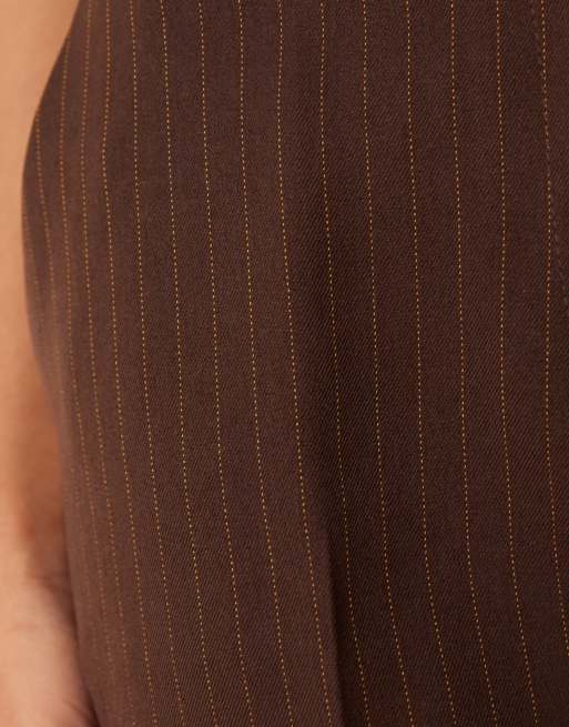 VILA – Mix and Match – Elegante Hose in Braun mit Nadelstreifen mit weitem Bein, 5 von 5