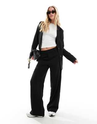 Vila Mix And Match High Waist Wide Leg Pants In Black - Part Of A Set