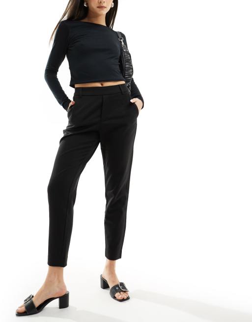 ASOS DESIGN slim ankle length pants in black