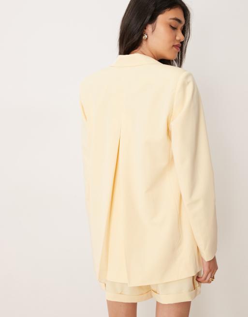 VILA - Mix en match - Elegante blazer van co-ord set in vaal banaangeel, 4 van 4