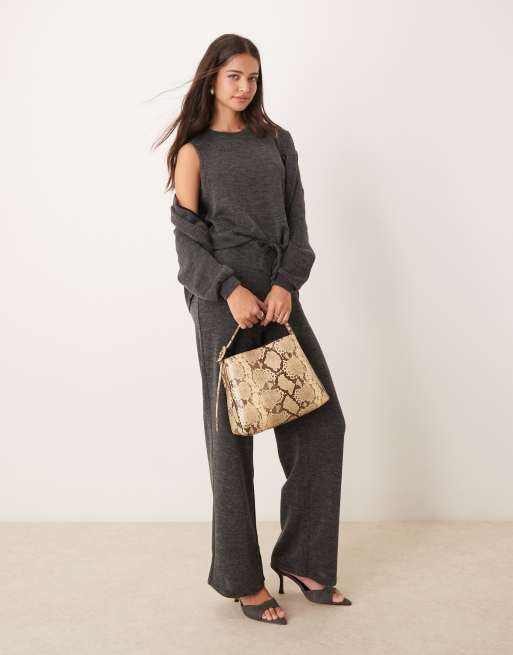 Vila mix & match premium jersey set in dark gray
