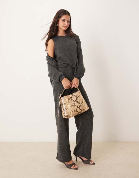 Vila mix & match premium jersey set in dark grey - view 1