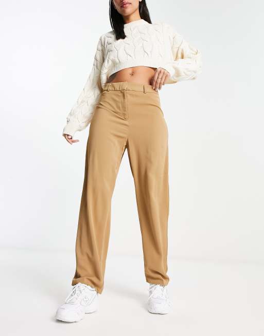 Vila - Nette broek met toelopende pasvorm in camel