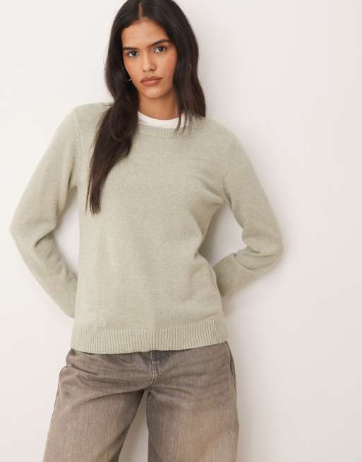 Vila o-neck knit sweater in green, 2 of 4