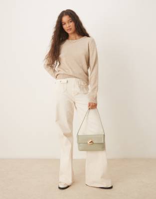 Vila O-neck Knit Sweater In Neutral