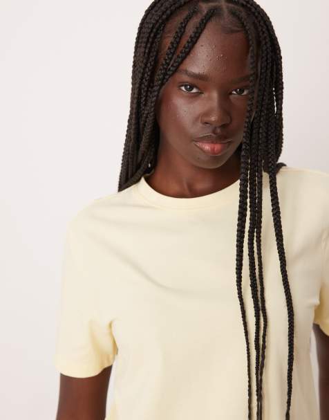 VILA – Oversize-Boyfriend-T-Shirt in Pastellgelb - view 1