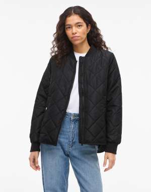 Vila Oversized Baseball Bomber Jacket in Black