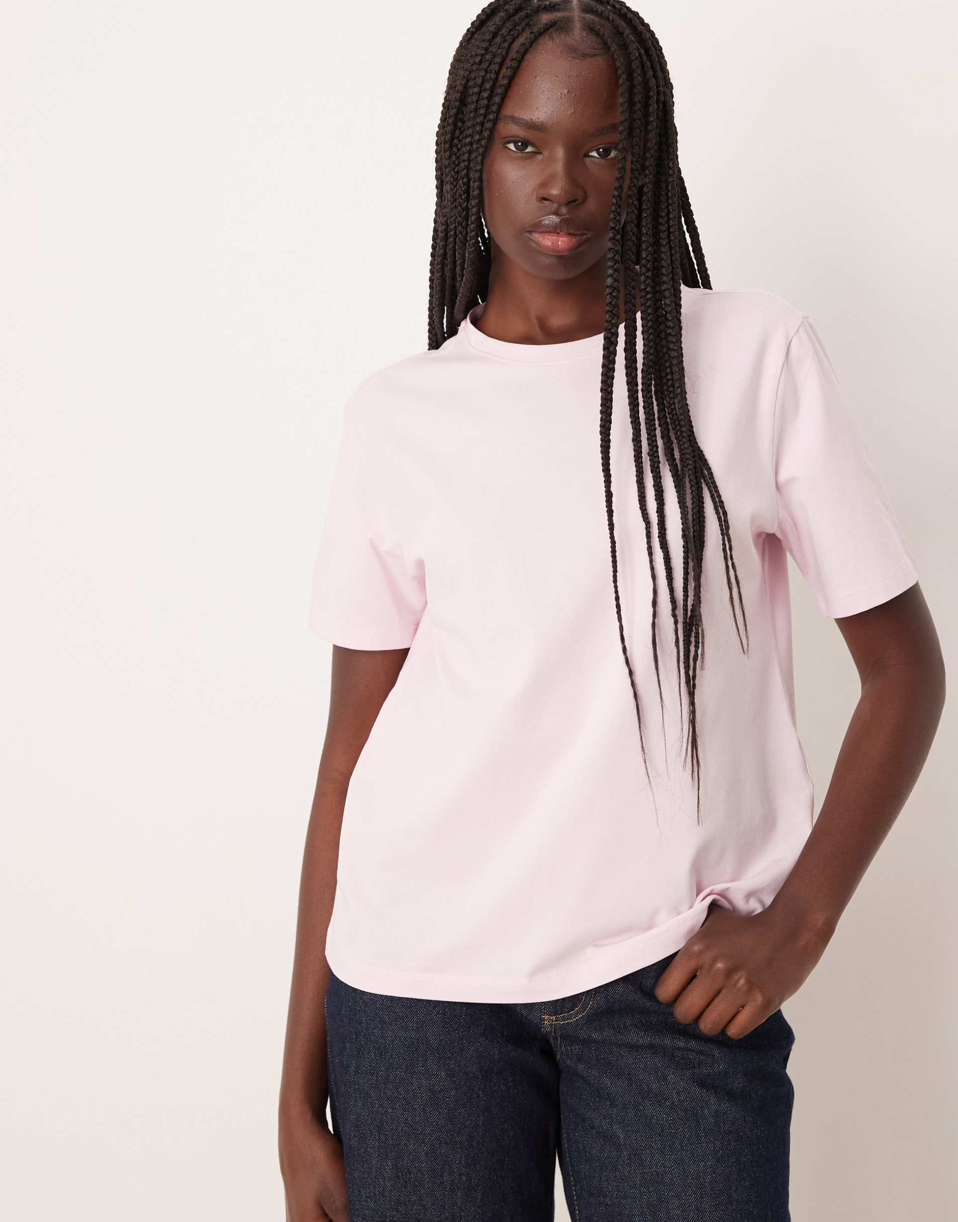 vila oversized boyfriend fit t-shirt in cherry blossom