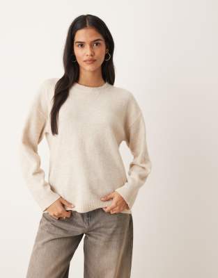 Vila Oversized Knit Sweater In White