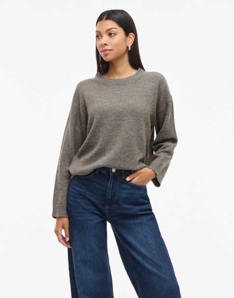 Vila oversized knitted jumper in falcon - view 1