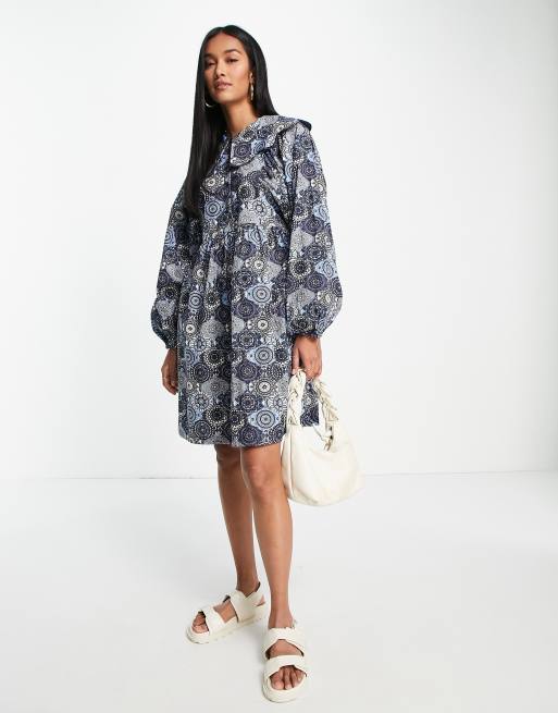 H&m blue paisley on sale dress