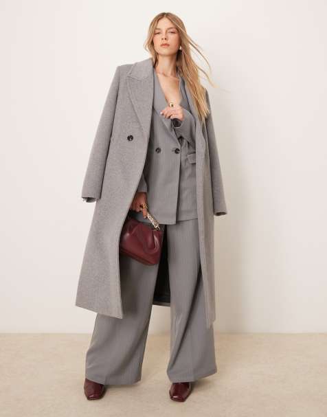 Vila oversized tailored blazer super wide trousers set in ultimate grey - view 1