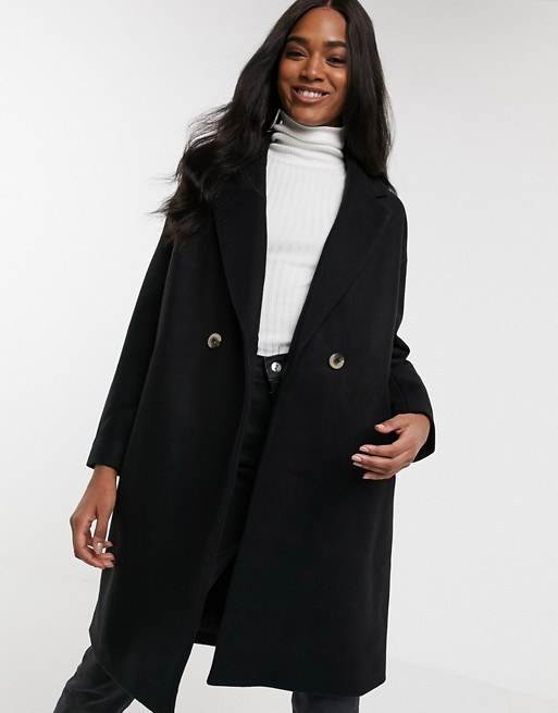 Vila oversized tailored coat in black