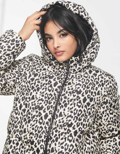 Animal print padded jacket sale