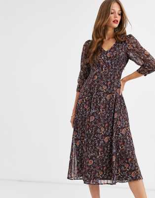 paisley midi dress
