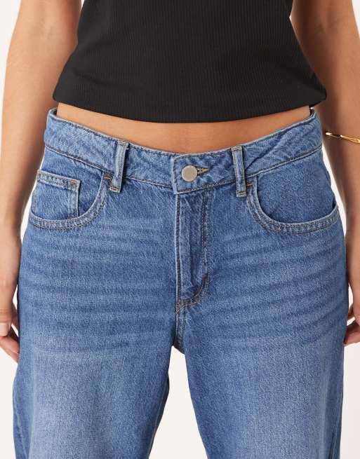 Vila - Palma - Jeans met wijde pijpen en halfhoge taille in middenblauw, 5 van 5