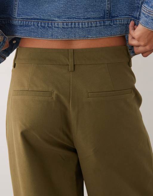Vila pantalon à jambe barrel ajusté vert olive, 4 de 5