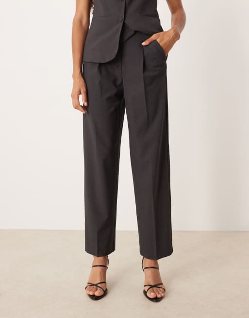 VILA - Pantalon à taille haute d'ensemble - Gris foncé chiné, 3 de 5