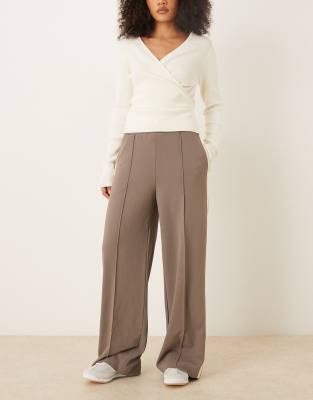 Pantalon ample à bande latérale - Marron clair-Brown XS